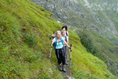 Die Wadnergruppe im Aufstieg, vorne Barbara, dann Martha und Heidi.